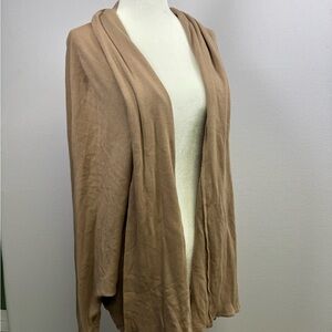 U.Made Open Front Lightweight Cardigan – Tan – Size L – Made in USA